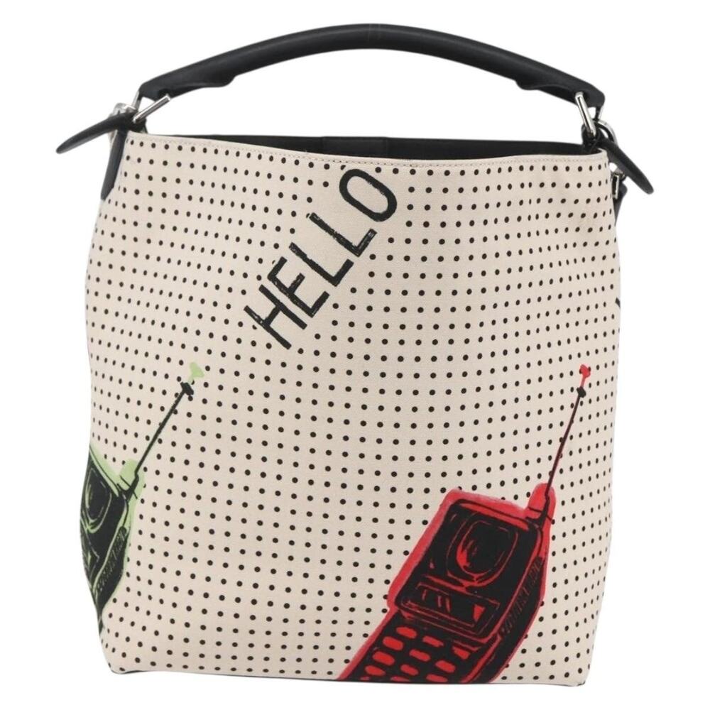 Loewe Canvas Shoulder Bag White